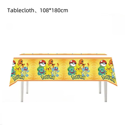 Pokemon Birthday Party Decorations Pikachu Cups Plate Disposable Tableware Napkin Kids Party Supplies Gifts