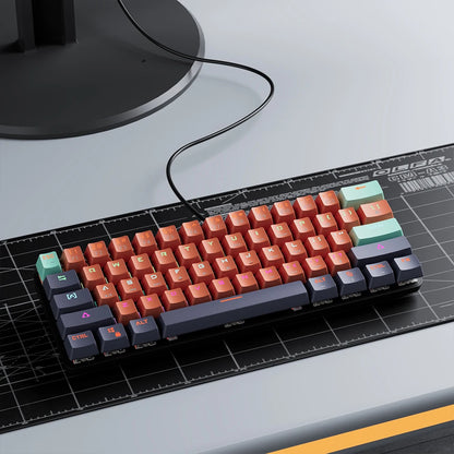 MUCAI 61 key USB hot swappable wired e-sports mechanical keyboard LED backlit axis gaming mechanical keyboard desktop red axis
