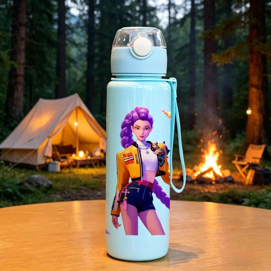 Kids' K-Pop Demon Hunters "Solo Star" Water Bottle: 3D Printed Large Capacity Sports Bottle