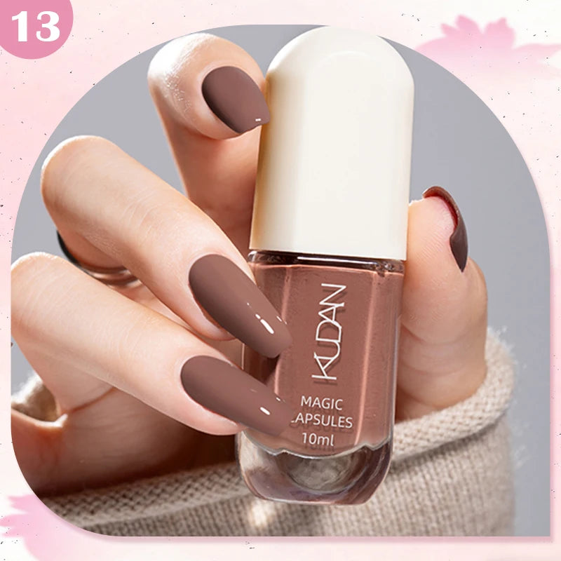 KUDAN Dark Burgundy Nail Polish, Alcohol-Free - Long-Lasting Formula Quick Drying Without Lighting, Glossy And Shiny Surface
