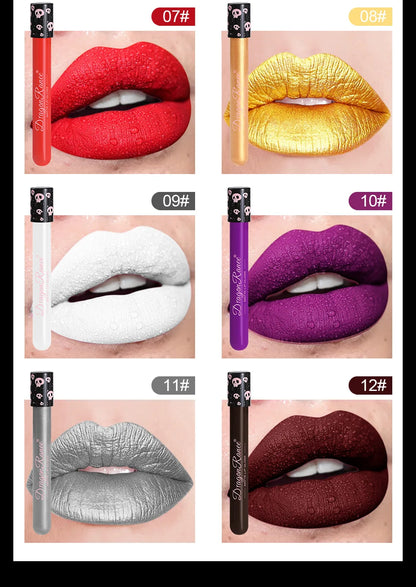 12 Color Halloween Lip Gloss Makeup Black Green Purple Lipstick Christmas Tint Moisturizer Waterproof Matte Lipstick Lip Pigment