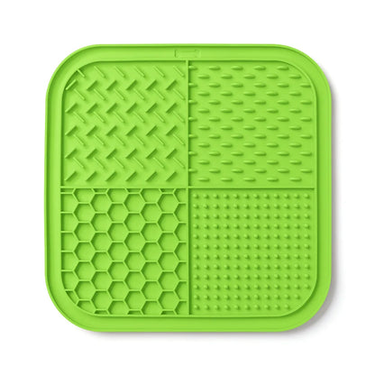 BPA-Free Silicone Pet Lick Mat: 4-Texture Slow Feeder with Powerful Suction Cups