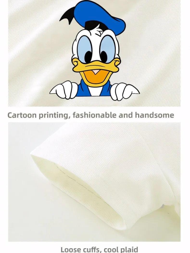 DISNEY Cartoon Printed Boys T Shirt Sets Summer Breathable Kids Short Sleeve Top and Shorts Two Piece Set Child Casual Outfits