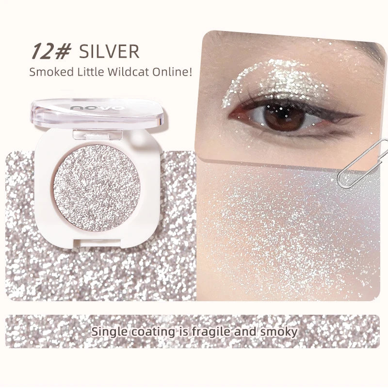Monochrome Glitter Champagne Eyeshadow Diamond Waterproof Matte Eyeshadow Palette Pearlescent Glitter Shiny Eyes Makeup Cosmetic