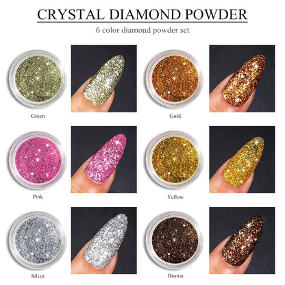 LIMEGIRL 24PCS Gel Nail Polish kit with Nail Art Diamond Powder UV  Soak Base Coat Gel for Nail Art DIY Design Gel Varnish Kit