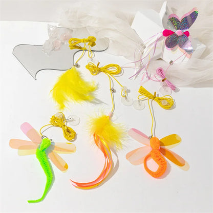 Swinging On The Swing Hanging The Door Cat Teaser Stick Elastic Rope Extendable Cat Toy