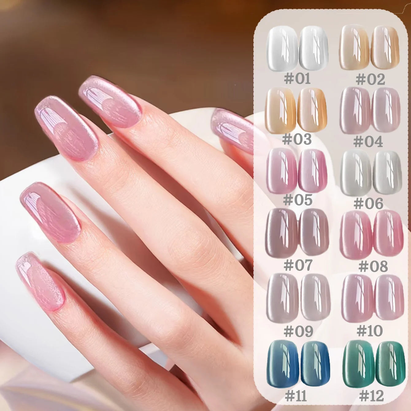 ZH Super Bright 12 Constellations Cat Eye Gel Nail Polish 2025 New Autumn Winter Whitening Glass Bead Nail Art Nail Supplies