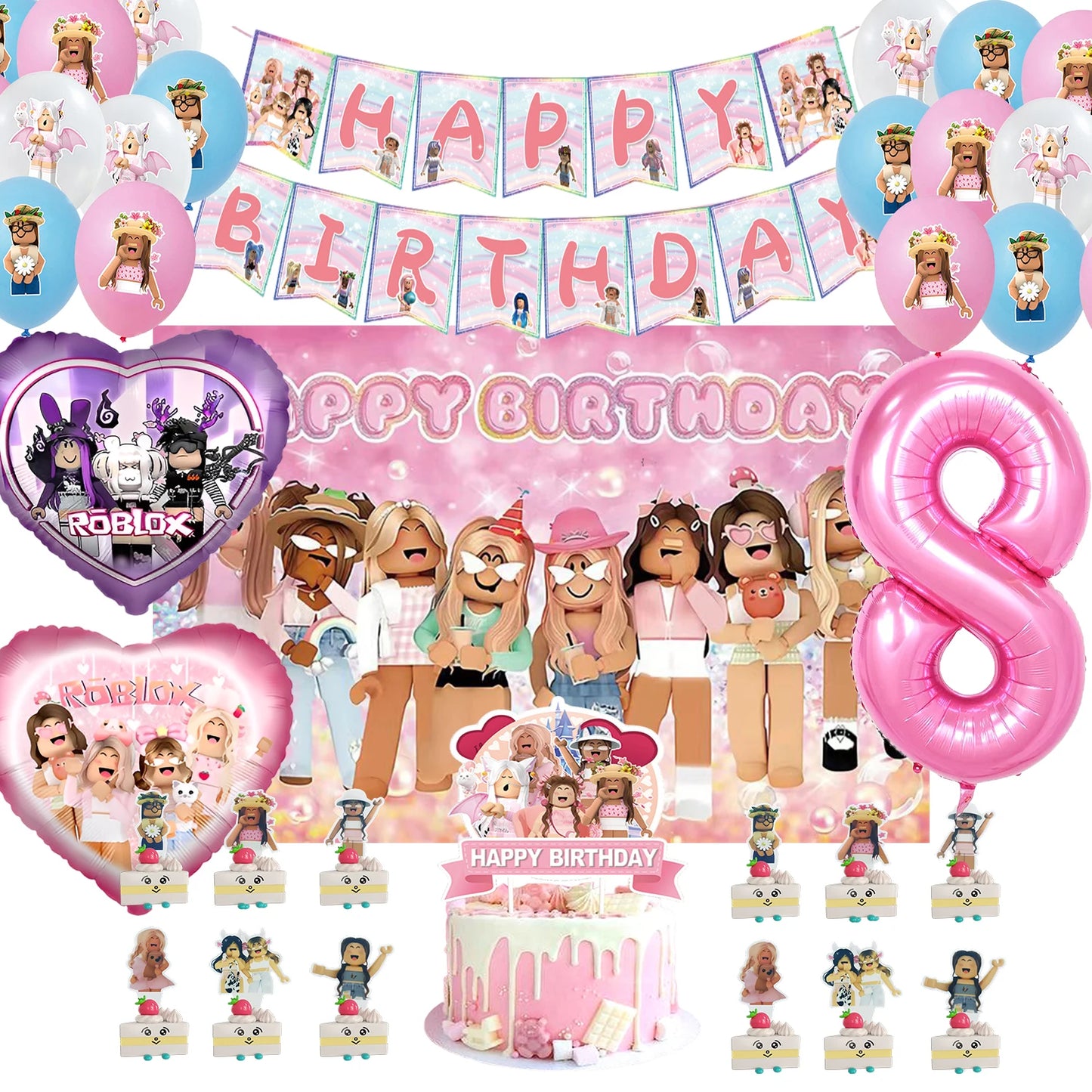 Roblox Birthday Party Decoration Set