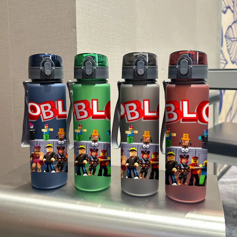 3D Printed 560ML Water Cup with Vivid Lego Toy Pattern, Frosted Leak-Proof Large-Capacity Stylish Water Cup for Daily Use