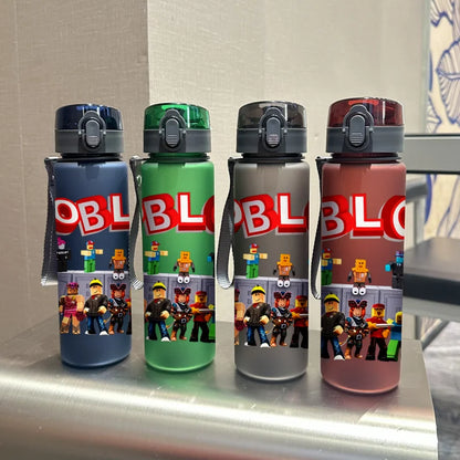3D Printed 560ML Water Cup with Vivid Lego Toy Pattern, Frosted Leak-Proof Large-Capacity Stylish Water Cup for Daily Use
