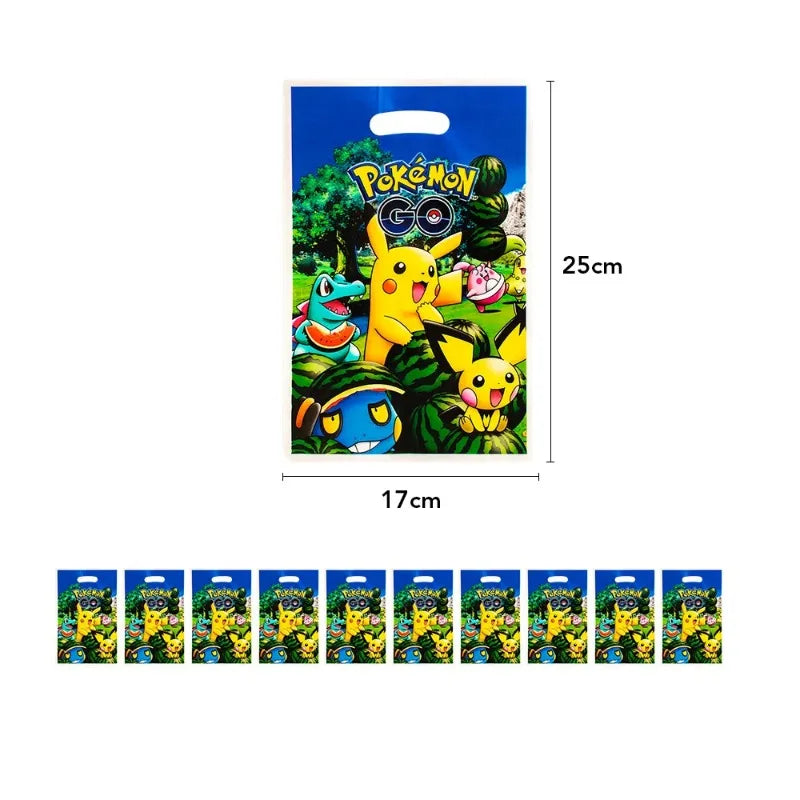 Pikachu Theme Party Disposable Gift Bag, Candy Bag, Children's Party Decoration and Organizing Supplies