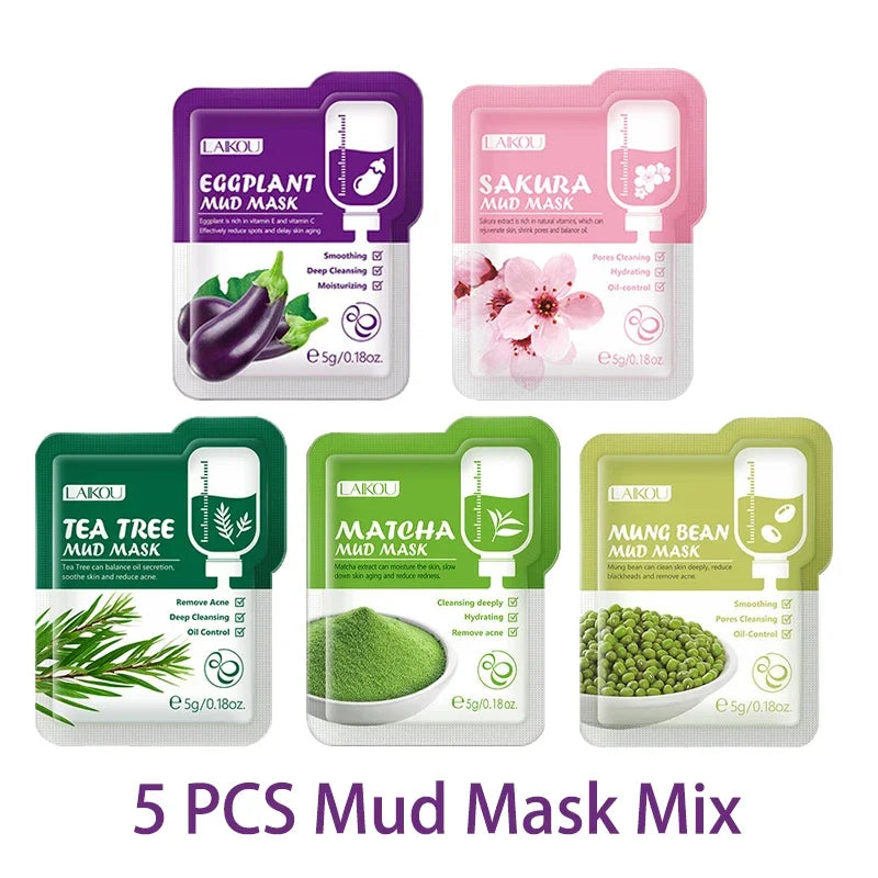 LAIKOU Sleeping Face Mask Set: 5pcs Night Repair & Deep Hydration Combo