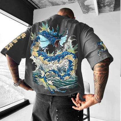 Pokémon Animation Derivatives Gyarados Printing Men's and Women's Summer Fashion Street T-shirt Hoodie Shorts and Sweatpants