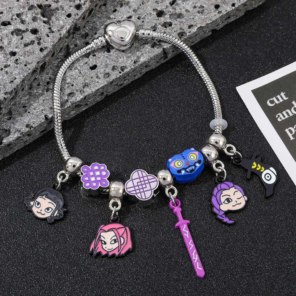 Hot 4Pcs Cartoon Anime Bracelet Set, High-Value Exquisite Bangles Ideal Children's Day Gift for Boys Girls Kids