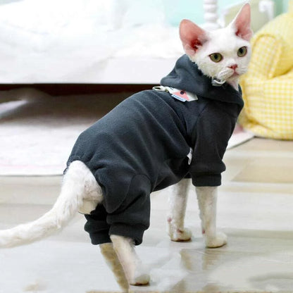 Fleece Hooded Sweater for Sphynx Cats 🐱❄️
