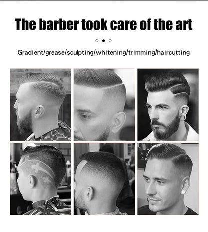 USB Rechargeable Hair Clippers for Men, Three-piece Set with Oil Head and Electric Trimmers, Ideal for Home Use