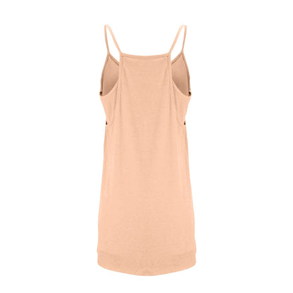 Women's Tennis Dress Solid Color Pocket Sexy Suspender Fake Two-piece Loose Breathable Comfortable Sports Dress