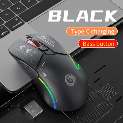 Mechanical Gear Wireless Bluetooth Dual-mode Silent E-sports Gaming Mouse with Type-C Charging