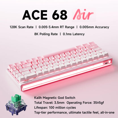 MCHOSE ACE 68 Air Magnetic Switch Gaming Keyboard Hall Effect Rapid Trigger Programmable RGB 8K Hz DKS/MT/TGL/RS/SOCD Keyboard