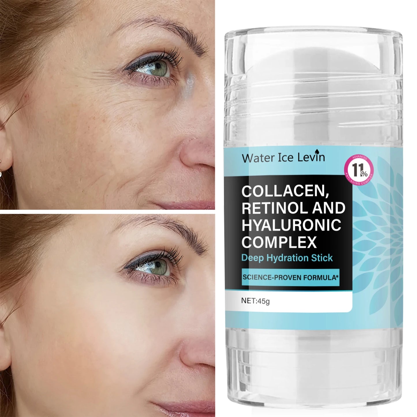 Retinol Collagen Facial Care Stick, Firming Face and Neck Skin, Unisex, Moisturizing, Refreshing and Easy to Absorb, Elastic and Translucent, Moisturizing and Long-Lasting Moisturizing