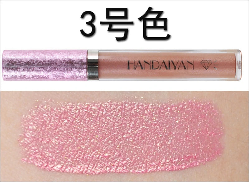 6 Colors Waterproof Nude Pink Glitter Lipstick Makeup Long Lasting Velve Red Sexy Shimmer Lipsticks Cosmetics Beauty