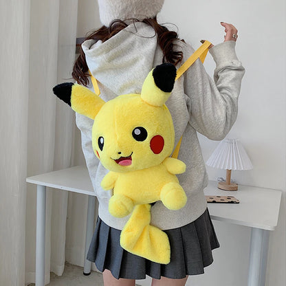 Pokémon Eevee Pikachu Plush Toys Knapsack Charmander Plushie Anime Backpack Birthday Pokemon Snorlax Gift for Kids Xmas Bag