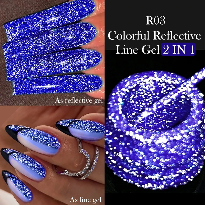 LILYCUTE 5ml Super Bright Silver Metallic Painting Liner Gel Nail Polish Drawing Stripe Graffiti Mirror Pull Line UV Gel Varnish