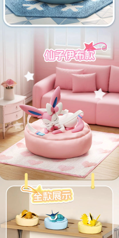 New In Stock Pokemon Eevee Sleeping Position Series Blind Box Sylveon Umbreon Flareon Jolteon Anime Desktop Decoration Model Toy