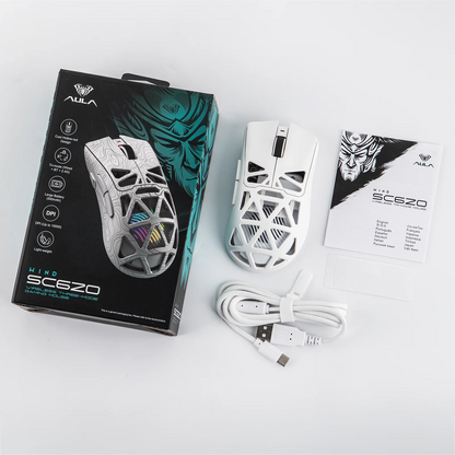 AULA SC620 Gaming Mouse Wired/Bluetooth/2.4G Light Weight Mouse Gamer PAW3311 Adjustable 12,000 DPI Life PC Gaming Accessories