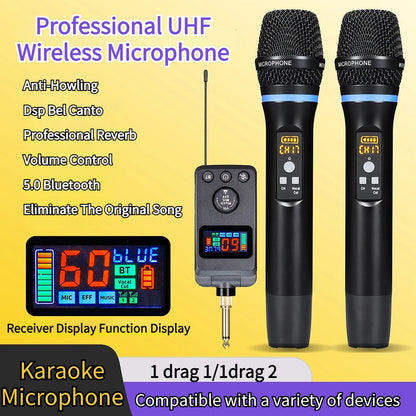 M50 Wireless Microphone DSP Anti-whistling Reverb Anti-whistling Reverb Bluetooth Microphone Singing Home Entertainment KTV