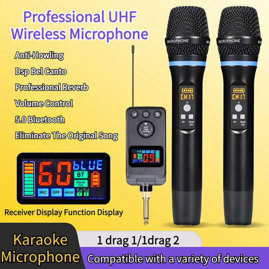 M50 Wireless Microphone DSP Anti-whistling Reverb Anti-whistling Reverb Bluetooth Microphone Singing Home Entertainment KTV