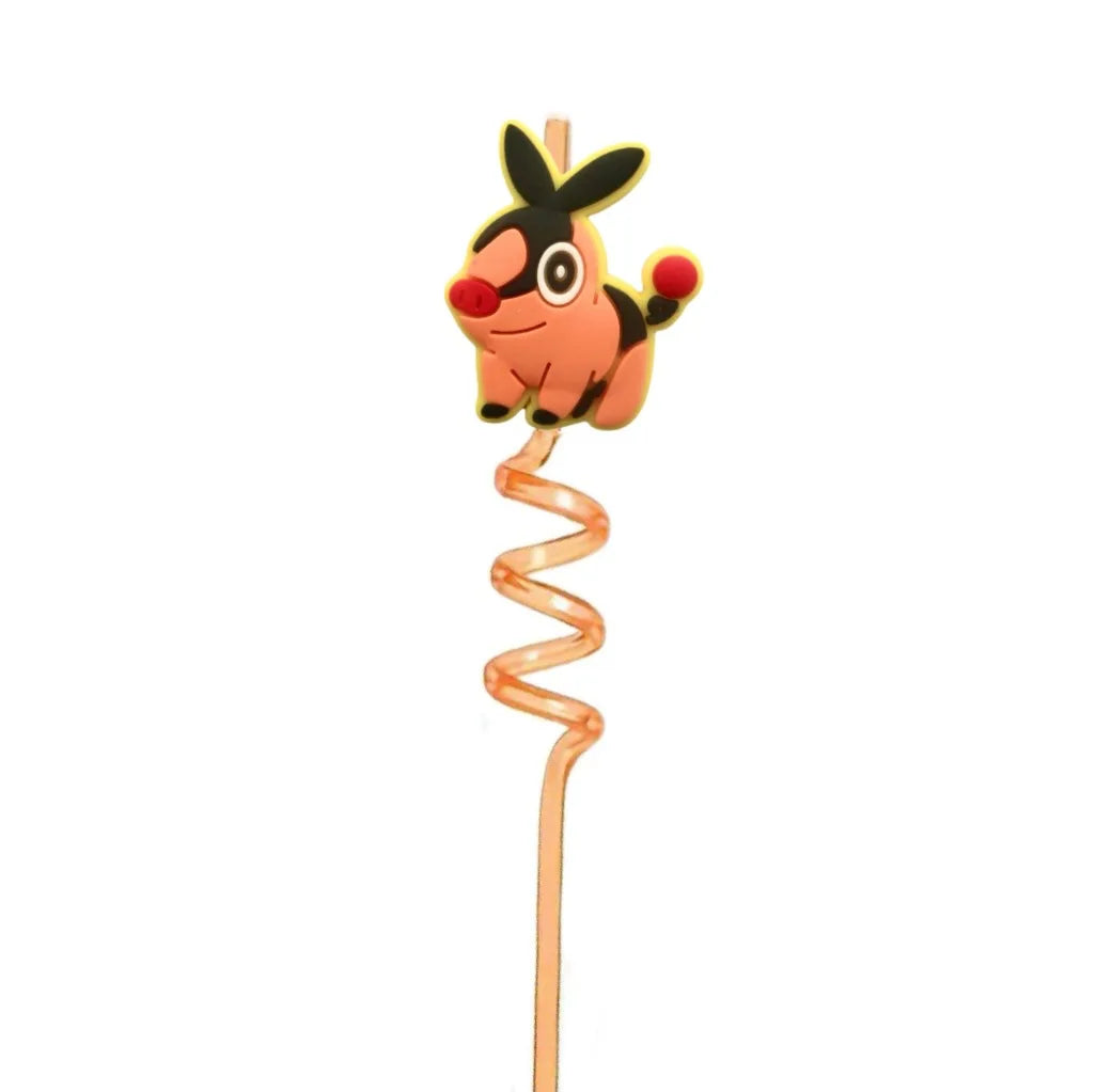 FUNISM Pikachu series cartoon creative spiral straws decorate party reusable colorful straws