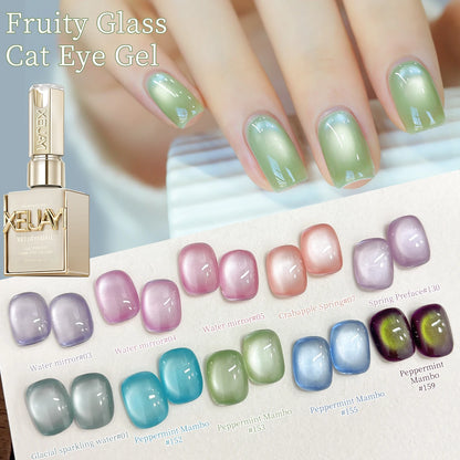 10pcs Glass cat eye nail polish gel Set 2025 new style Blue Pink cat eye nail art suitable for women's nail salon