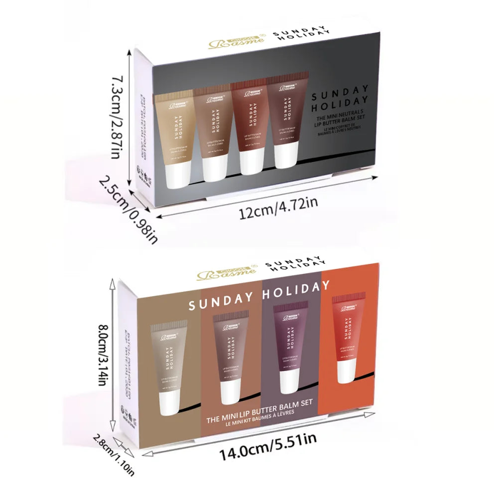 Vanilla Beige Lip Balm Moisturizing Transparent Lipstick Set Smooth Soft Tube Mirror Lip Gloss Lip Makeup