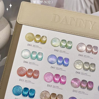 Hot Sale 9D Cat Eye Nail Polish Tape Color Card Popular Semi Permanent Immersion Gel Nail Art Varnish Set Shiny Gel Clearcoat