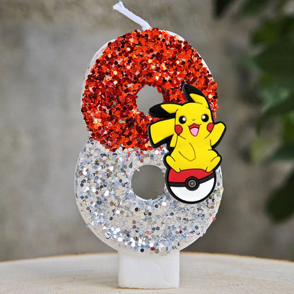 Cute Pokemon Monster Candle Kids Birthday Cake Decoration Cartoon Anime Figure Supplies Party Accessories Christmas Gifts
