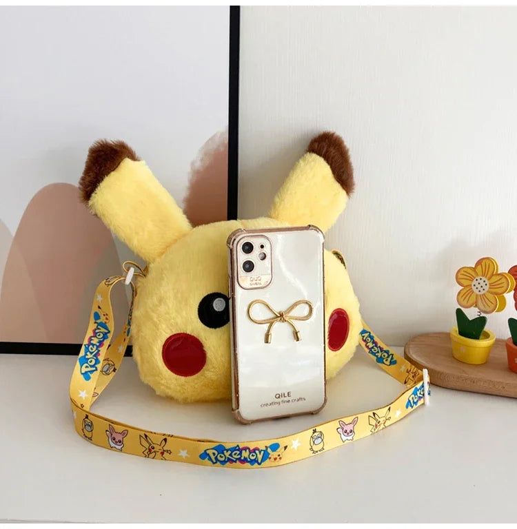 Pokemon Cute Plush Crossbody Bag Anime Figure Messenger Bag Large Capacity Storage Bag Cartoon Cosplay Birthday Party Gift