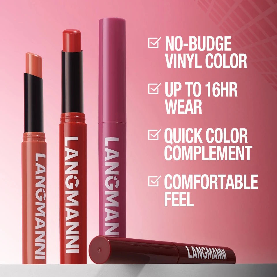 12 Color Matte Lipstick Pencil Waterproof Long Lasting Non-Stick Cup Lip Stain Tint Cosmetic Nude Lipstick Pen Makeup Maquillage