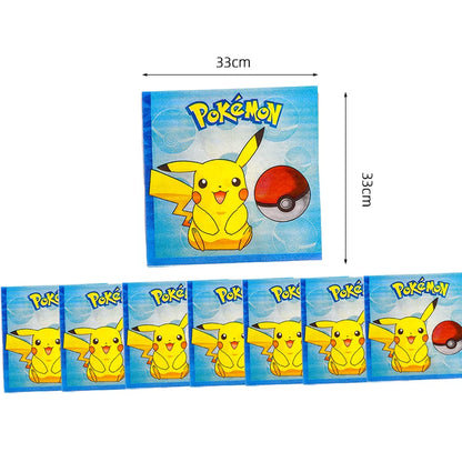 New pokemon birthday party pikachu decoration Balloon Disposable Tableware Tablecloth Straws Cup Plates Baby Shower Supplies Toy