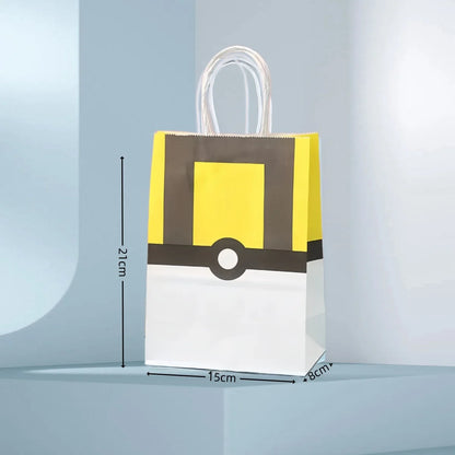 Pokemon Gift Bags Pikachu Hand-held Paper Packing Treat Bag Anime Kraft Paper Bag Gift Packaging Party Festive Supplies Kids Toy