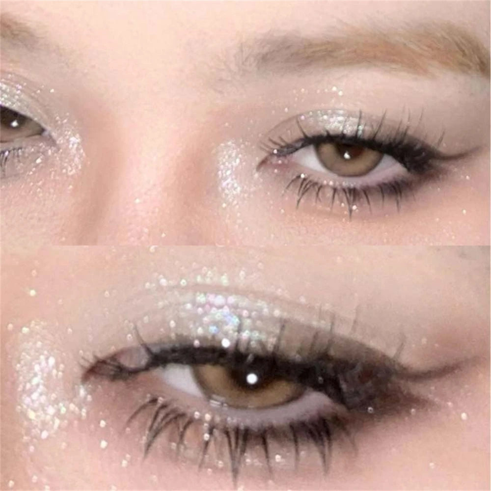 Metallic Glitter Eyeshadow Cream Sparkling Mousse Shimmer Highlighter Pressed Pigments Punk Purple Pearlescent Eyeshadow Palette