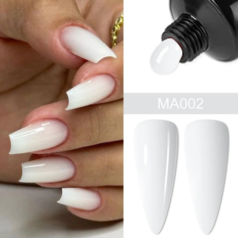 5pc Poly Extension Nail Gel Set Clear White Nude Pink Nail Art Building Varnish for Lenthening Nails Design UV/LED Lamp Needed