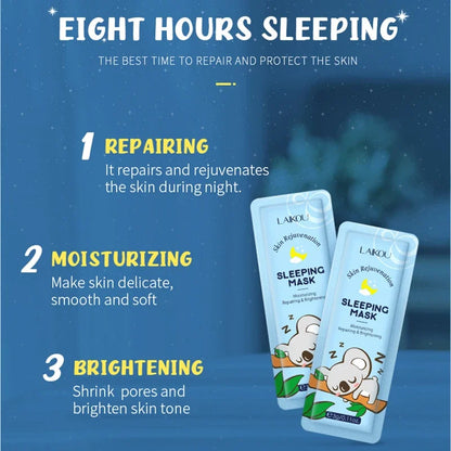 LAIKOU Sleeping Face Mask Set: 5pcs Night Repair & Deep Hydration Combo