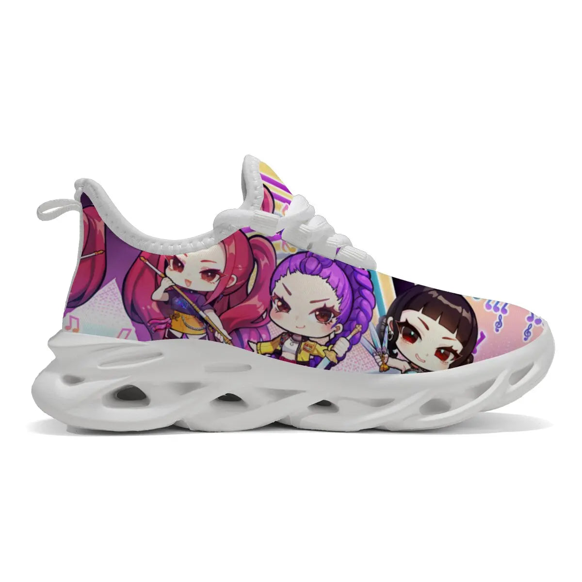 Children's Casual Shoes Cartoon Girls Music Notes Print Casual Sports Sneakers Casual Running Shoes for Men Women Large-sized