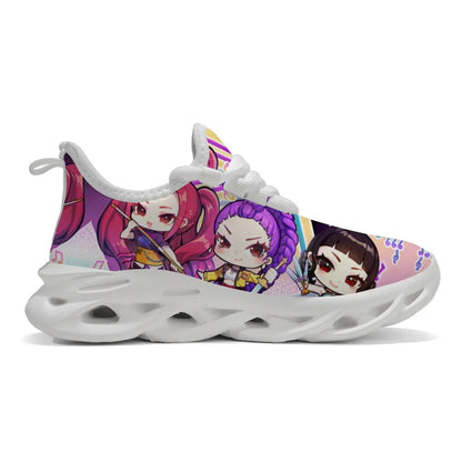 Children's Casual Shoes Cartoon Girls Music Notes Print Casual Sports Sneakers Casual Running Shoes for Men Women Large-sized