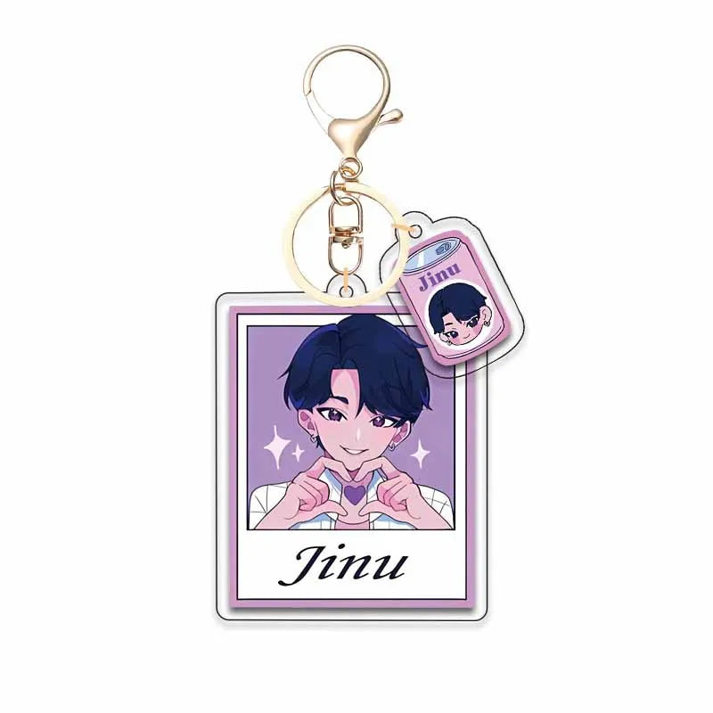 8pcs Girls Group Anime Fans Backpack for School & Outdoor, Double-Sided Spray Acrylic Keychain Lovely Gift for Frien