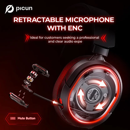 Picun G2 Gaming Headset (2.4G + Bluetooth, 7.1)