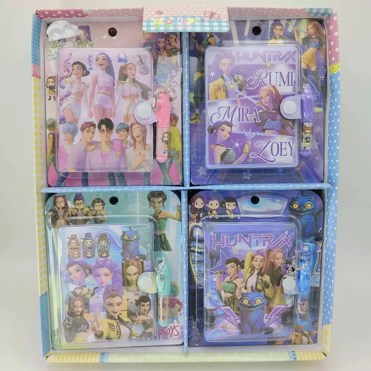 4PCS Girls Group Mini Notebook Set Cute Student Stationery Prize Travel Pocket Notebook with Ballpoint Pen School Supplies