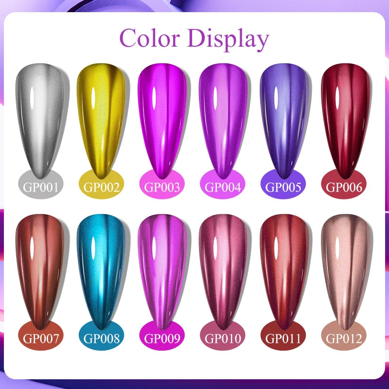 6pc Mirror Chrome Nail Polish Set