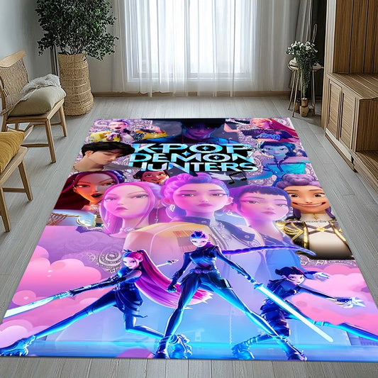 K-Pop Demon Hunters Golden Saja Boys Living Room Non-Slip Area Rug Soft Carpet for Bedroom Playroom Sofa,Home Decor Doormat